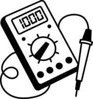 A hand drawn style icon of multimeter vector