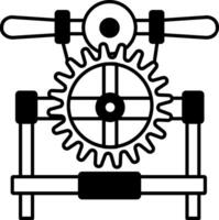 A drawing style icon of mechanical press vector