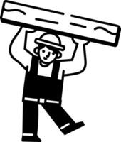 A sketchy style icon of worker vector
