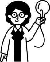 A doodle style icon showing a creative teacher vector