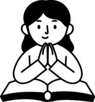 A hand drawn style icon of a student vector