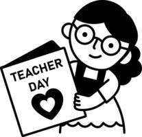 A hand drawn icon showing a teacher card vector
