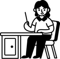 A hand drawn style icon of a tutor vector