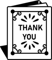 A hand drawn style icon of a thanks card vector