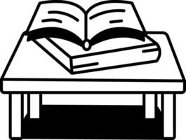 A hand drawn icon depicting a reading table vector