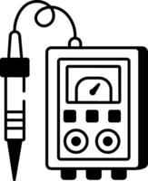 A sketchy style icon depicting a vibration meter vector