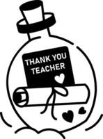 A hand drawn style icon of a message bottle vector