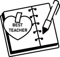 A hand drawn style icon of a diary vector