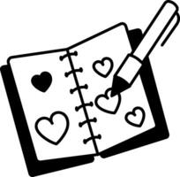 A hand drawn style icon of a notebook vector