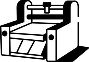 A hand drawn style icon of embossing machine vector