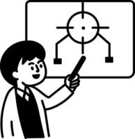 A hand drawn style icon of a class teacher vector