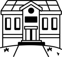 A doodle style icon of a school building vector