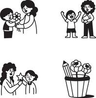 Pack of Hand Drawn Teacher Day Celebration Icons vector