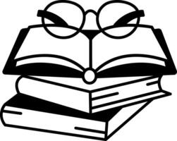 A hand drawn style icon showing a stack of books vector