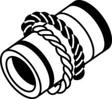 A hand drawn style icon of a rope vector