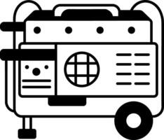 An icon of a generator designed in hand drawn style vector