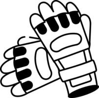 A hand drawn style icon of gloves vector