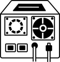 A hand drawn style icon of a power supply unit vector