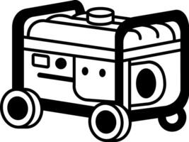 An icon depicting a power generator in hand drawn style vector