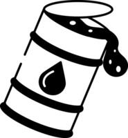 A sketchy style icon showing an oil container vector