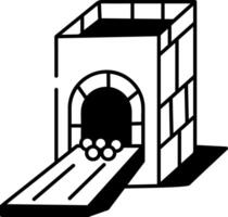 An icon denoting a coal chute in sketchy style vector