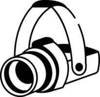 A hand drawn style icon showing a headlamp vector