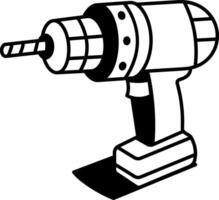 A hand drawn style icon showing a drill machine vector