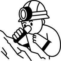 An icon of an underground worker designed in hand drawn style vector