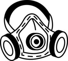A hand drawn style icon of a safety mask vector