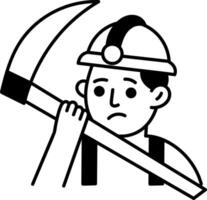 A hand drawn style icon depicting a miner tool vector
