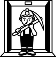 An icon of a tunnel worker designed in hand drawn style vector