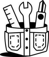An icon of a tool pocket designed in hand drawn style vector
