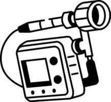 An icon of a borehole camera designed in hand drawn style vector