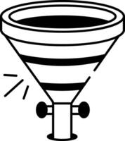 A sketchy style icon showing a hopper funnel design vector