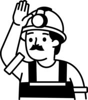 An icon of a worker designed in sketchy style vector