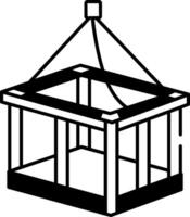 An icon of a mining cage designed in doodle style vector