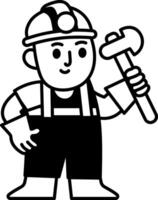A hand drawn style icon showing a coal miner vector
