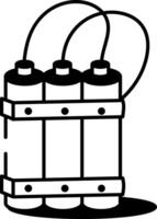 A doodle style icon of a stick of dynamite vector