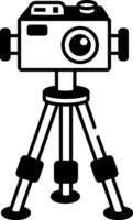A hand drawn style icon depicting a tripod stand vector