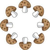 Circular border, mushroom frame. vector