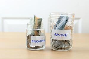 Saving and Education Jaw with Money in Rupiah Indonesian Currency. photo
