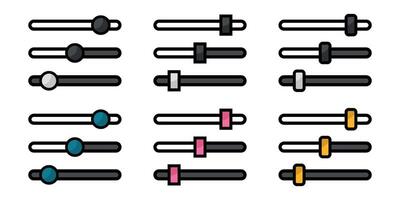 Simple flat button filter slider icons collection vector