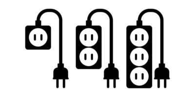 collection of socket icons with different number of holes vector