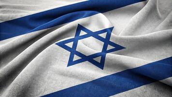 Close-Up of Israeli Flag Waving with Star of David Symbol photo