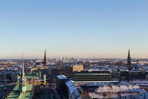Copenhagen, Denmark - January 21, 2016. View of the skyline from Christiansborg castle tower. photo