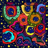 Unique Combination of Abstract Polka dot Patterns and Colorful Striped Patterns vector