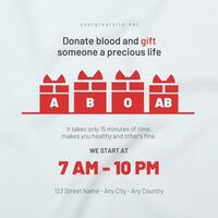 Blood Donor Day Campaign LinkedIn Post template