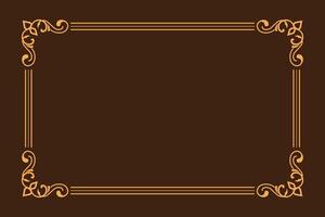 ornate frame with a gold border on a brown background vector