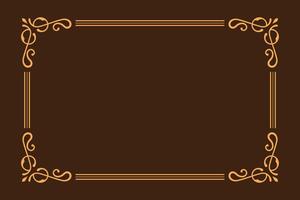 an ornate frame with a gold border on a brown background vector