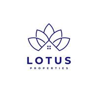 Lotus House logo template vector